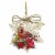 Holiday Ornament Cardinal Snowflake Wood Poinsettia Red Bird 135066 Left Perspective: front