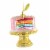 Holiday Ornament Rainbow Cake Glass Six Layers Pedestal Stand Go8128 Perspective: front