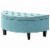 Posh Living Nathan Linen Modern Contemporary Button  Tufted Gold Nailhead Trim Half Moon Stor Perspective: front