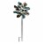 Copper and Verdigris Leaf-Shaped Double Pinwheel Wind Spinner Garden Stake 63 Inches Perspective: front