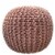 Blush 15 x17  Gum Drop 100% Cotton Knitted Round Pouf Foot Stool Ottoman Perspective: front