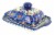 Blue Rose Polish Pottery Blue Dahlia Square Butter Dish Perspective: front