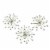 Jeweled Metal Bursting Star Wall Mounted Hanging Sculpture Set of 3 Burst - Gold Perspective: front