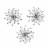 Jeweled 3D Black Bursting Star Wall Sculpture Set of 3 - Black Perspective: front