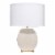 Jamie Young Co Radiant Modern Wood/Linen Table Lamp in Cream Horn/White Perspective: front