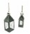 Vintage Grey Metal Bird On Branch Square Candle Lantern Set of 2 Perspective: front