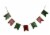 Red and Green Enamel Metal Believe Banner Christmas Rope Garland Holiday Decor Perspective: front