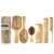 Natural Wood Hair Brush with Wooden Bristles Massage Scalp Comb and Wood Beard Comb 6pcs Perspective: front