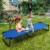 Gymax Folding Camping Bed Outdoor Military Cot Sleeping Blue Perspective: front