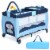 Blue Baby Crib Playpen Playard Pack Travel Infant Bassinet Bed Foldable Perspective: front