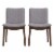 Valentine Mid-Century Modern Light Gray Fabric Dining Chair Set of 2 Perspective: front