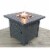 Living Source International 25'' H x 30'' W Steel Outdoor Fire Pit Table with Lid Perspective: front