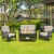Costway 4PCS Patio Wicker Furniture Set Loveseat Sofa Coffee Table W/ Cushion Perspective: front