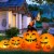 Halloween 7.5 FT Inflatable Pumpkin Combo Decoration w/ Witch Black Cat Perspective: front