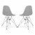 Aron Living Tower 17  Plastic and Chrome Steel Dining Chairs in Gray (Set of 2) Perspective: front