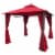 International Caravan YF-3290-RR 10 ft. Square Double Vented Gazebo with Drapes, Ruby Red & D Perspective: front