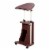 Pemberly Row Deluxe Height Adjustable Laptop Cart in Chocolate Perspective: front
