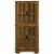 Bowery Hill 4 Shelf Corner Curio Cabinet in Golden Brown Perspective: front