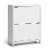 Bowery Hill Modern 2 Shelf Shoe Storage Cabinet in White Perspective: front