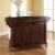 Wood Solid Black Granite Top Kitchen Cart in Mahogany Brown - Pemberly Row Perspective: front