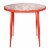 LeisureMod Devon Modern Glass Top Aluminum Base Outdoor 31.1  Bistro Red Table Perspective: front