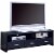 Bowery Hill 3 Drawer 61  TV Stand in Black Oak and Silver Perspective: front