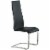 Bowery Hill Faux Leather Dining Side Chair in Black and Chrome (set of 4) Perspective: front