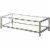 Bowery Hill Glass Top Contemporary Coffee Table in Black Nickel Perspective: front