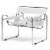 Atlin Designs Leather Accent Chair in White Perspective: front
