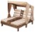 KidKraft Children's Double Chaise Lounge with Cup Holders - Espresso & Oatmeal Perspective: front