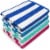 4-Pack: 30 x 60 Ultra-Soft 100% Cotton Striped Pool Cabana Hotel Beach Towels Perspective: front