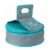 Insulated Round Thermal Casserole Food Carrier for Lunch, Teal and Grey Perspective: front