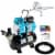 Dual Fan Air Tank Compressor System Kit with G22 Gravity Feed Airbrush Set with 0.3 mm Tip Perspective: front
