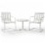 GRACIE 3 PIECE OUTDOOR CONVERSATION SEATING SET - 2 CHAIRS & SIDE TABLE IN ALABASTER WHITE Perspective: front
