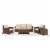 5-Piece Conversation Set- Sand Cushions - Sofa, Two Arm Chairs, Side Table & Glass Top Table Perspective: front