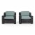 BEAUFORT 2 PC OUTDOOR WICKER SEATING SET WITH MIST CUSHION -  TWO OUTDOOR WICKER CHAIRS Perspective: front