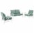 Crosley Kaplan 3 Piece Patio Sofa Set in Mist and White Perspective: front