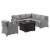 Crosley Bradenton 5 Piece Wicker Sectional Set with Fire Table in Gray Perspective: front