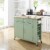 Crosley Furniture Savannah Wood Top Drop Leaf Kitchen Island/Cart in Mint Green Perspective: front