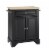 Crosley LaFayette Natural Wood Top Portable Kitchen Island in Black Finish Perspective: front