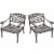 SEDONA 2 PIECE CAST ALUMINUM OUTDOOR CONVERSATION SEATING SET - 2 CLUB CHAIRS BLACK FINISH Perspective: front