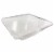 9.6  Clear Medium Square 64 oz. Bowl Disposable PET Lids (48 Lids) Perspective: front
