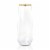 9 oz. Clear with Gold Stemless Plastic Champagne Flutes (64 Glasses) Perspective: front