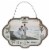 Melrose 9.5 White and Brown Our First Christmas Hanging Wooden Picture Sign Perspective: front
