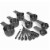 2 Lb Depot Gold Set of 14 Cups & Spoons, Stainless Steel, Accurate Meas. Perspective: front
