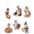 Holiday Ornament Thankgiving Child Ornaments S/6 Pilgrim Turkey Pumpkin Rl8150 Perspective: front