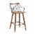 Micah Walnut and Metal Modern 26" Counter Height Bar Stool Perspective: front