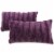 Cheer Collection Set of 2 Throw Pillows Reversible Faux Fur to Microplush - 12 x 20 Perspective: front