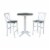 30  Round Wood Bar Height Table With 2 X-back Stools in White/Heather Gray Perspective: front