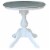 30 in. Round Top Wood Pedestal Dining Table in White/Heather Gray Perspective: front